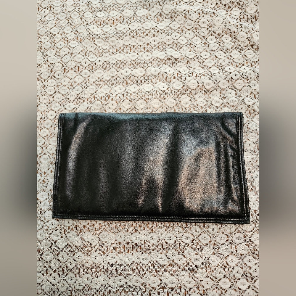 Vintage Cara Black Leather Clutch - Picture 3 of 8